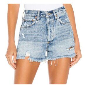 AGOLDE Jaden High Rise Denim Jean Shorts Swapmeet Distressed Size 25